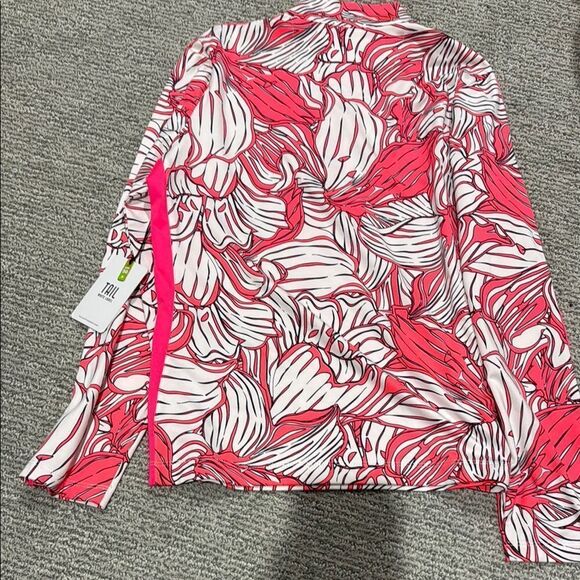 Tail White Label Pink and White Patterned Quarter-Zip Top - Picture 2 of 5